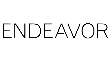 The image displays the word "ENDEAVOR" in bold, black, uppercase letters on a light gray background.