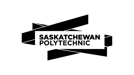 Saskatchewan Polytechnic logo featuring bold black geometric shapes with the name "Saskatchewan Polytechnic" in uppercase black letters on a white background.