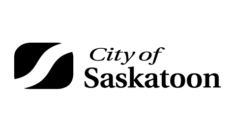 City of Saskatoon logo featuring a black and white abstract "S" symbol on the left and the words "City of Saskatoon" in bold black text on the right.